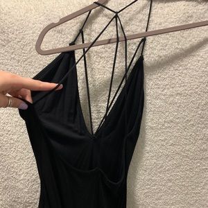 Strappy black bodysuit